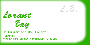 lorant bay business card